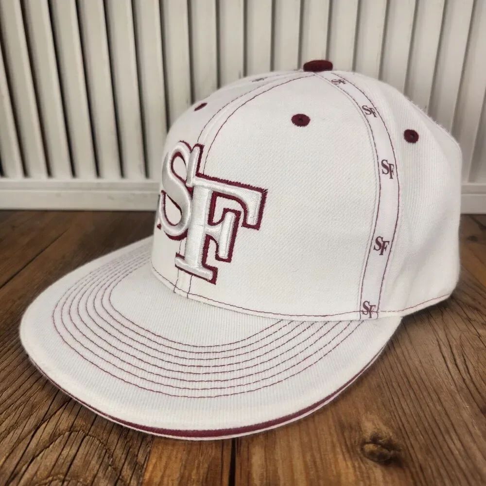 L.O.G.A. SF San Francisco Size L Hat Cap White Red Designer Generational Apparel